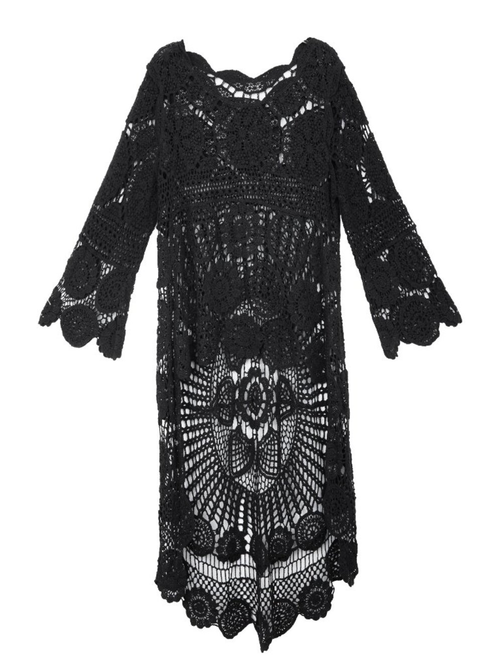 Saachi Hi Lo Crochet Sweater